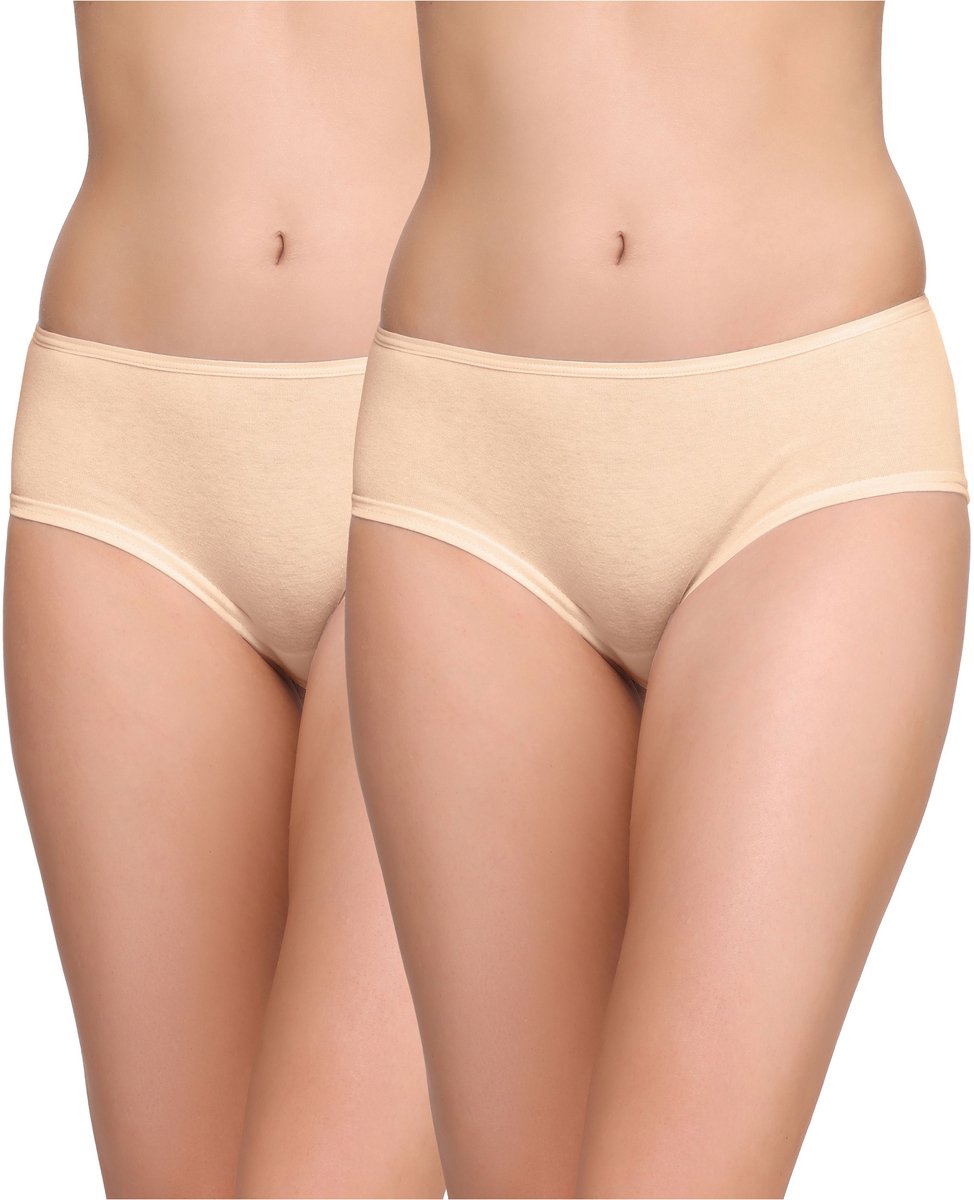 Bellivalini Dames Slip Onderbroek – Katoen – Beige (2Pack) – XXL – BLV-DA-36-2P