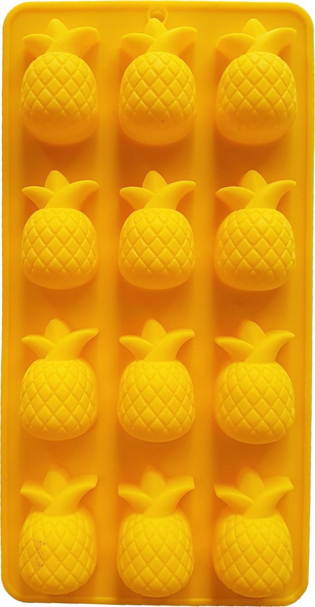 Scoby - Ijsklontjes Mal - Siliconen Bakvorm - Ananasvormige IJsblokjes Tray - Ice Cube Mold - Fruitvorm - Geel