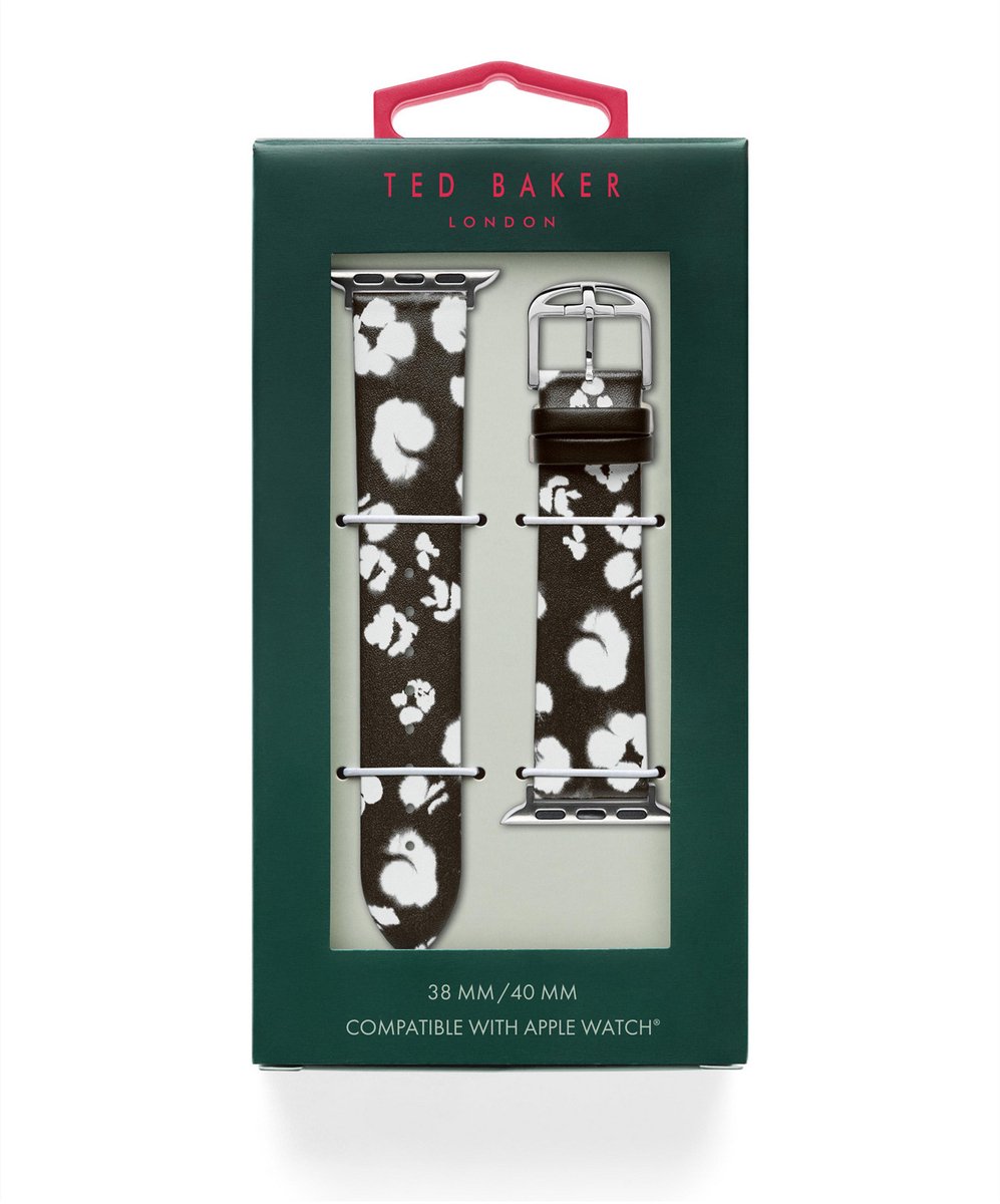 Ted Baker Ted Baker Apple Watch Strap Watch Straps Zwart Armband: 100% Leather BKS38F101B0