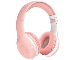 StayPowered Bluetooth Kinderheadset - de Ultieme Kinderheadset met Volumebegrenzing en Verstelbaar Comfort - Hoge Geluidskwaliteit - 40 Uur Batterijduur - Zachte Oorkussens - Licht - Draadloos & Draad - Roze - Levering Sneller dan Aangegeven!