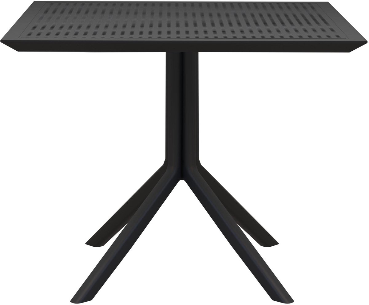 CLP Sky Tafel - eettafel - tuintafel - binnen en buiten - 80 x 80 cm - kunststof - zwart