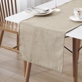 Chemin de table déperlant aspect lin - Antitache et lavable - 30x100 cm