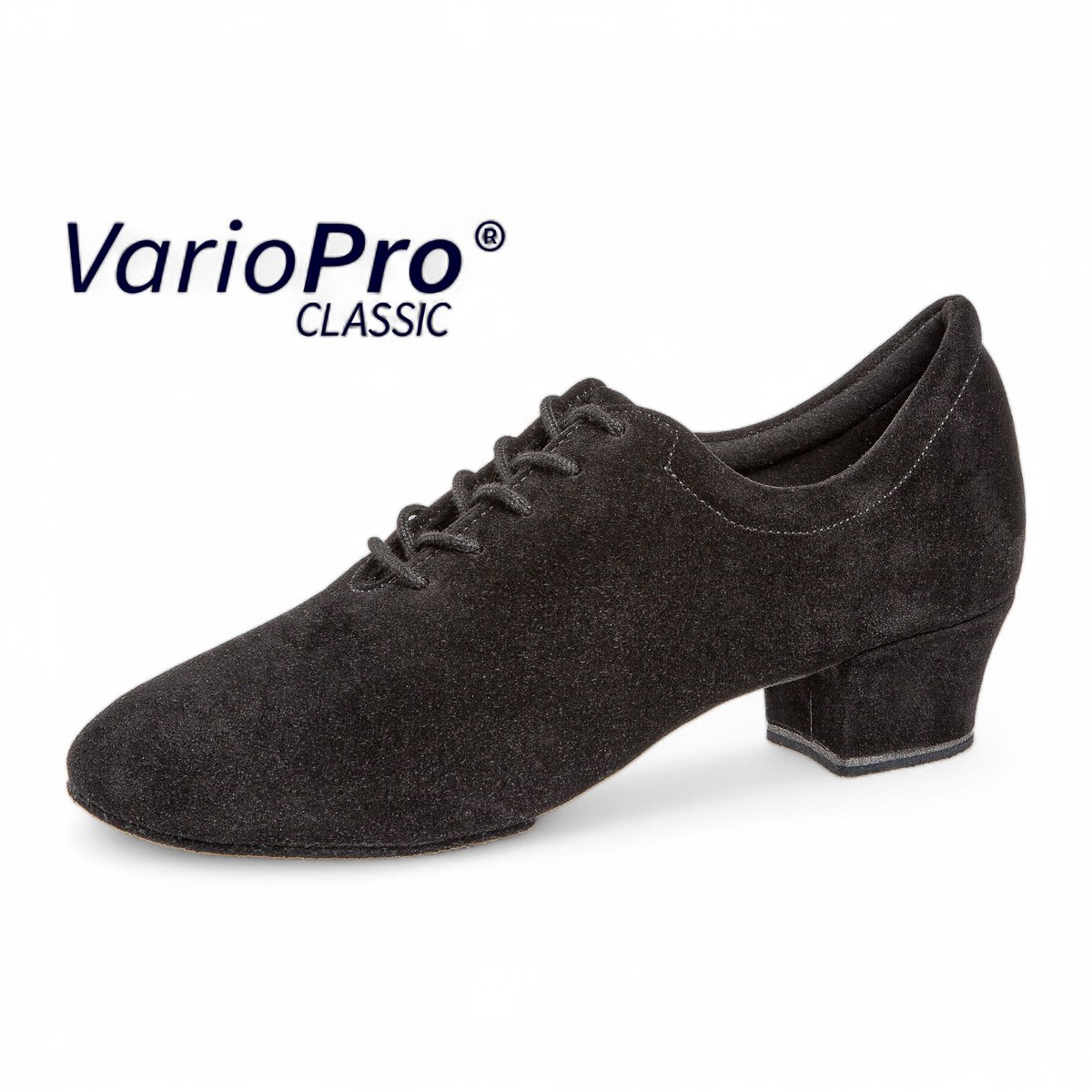 Diamant 189 - 234 - 001 - Dames Trainings Dansschoenen - Ademend vochtabsorberend microfiber - 3,7cm Cubaanse Hak - Gedeelde suede splitzool - Vetersluiting - Oefenschoen - Wedstrijddansers - Ballroom, Latin - Diamant - Zwart - 42