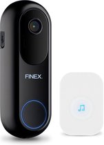 Finex™ Video Deurbel V2 - Inclusief Binnenbel - Vast stroom of Batterijen - WiFi - Dag en Nachtmodus - Zonder abonnement - T Ring - Video deurbel met Camera - Werkt als Eufy en Ring