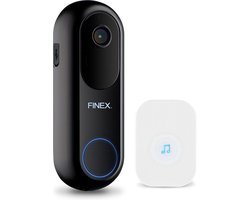 Finex™ Video Deurbel V2 - Inclusief Binnenbel - Vast stroom of Batterijen - WiFi - Dag en Nachtmodus - Zonder abonnement - T Ring - Video deurbel met Camera - Werkt als Eufy en Ring