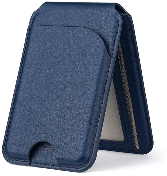 Porte-cartes magnétique pour iPhone Magsafe - Support portefeuille réglable - Porte-cartes - pour iPhone 12/13/14/15/16/ Pro / Pro MAX - bleu