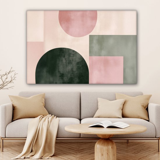 Tableau sur toile 120x80 cm - Décoration murale Formes - Abstrait - Cercle - Zwart - Décoration murale salon - Décoration chambre - Accessoires chambre - Peintures sur toile