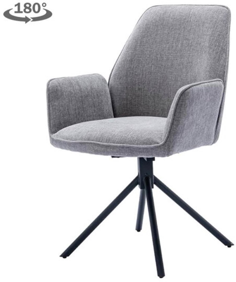 Tower Living Eetkamerstoel Amaro met armleuning draaibaar - stof Nature 452 Blue grey