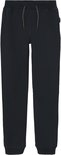 Donkerblauwe joggingbroek met grijze veters.