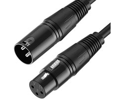 Microfoonkabel - XLR-kabel - Compatibel met microfoons of andere studioapparatuur - Kan worden aangesloten op PA, mengpaneel of actieve luidsprekers - Zwart - 1,5 m