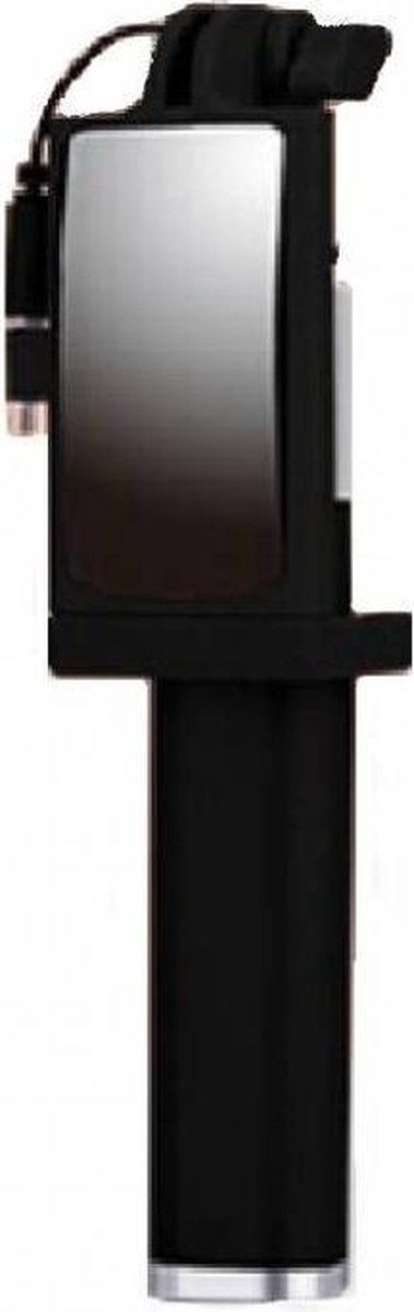 Earldom Compacte Selfie Stick bekabeld met lightning cable met ontspanknop voor iPhone XS / 8 / 7 Zwart