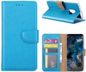 Ntech Hoesje Geschikt Voor Samsung Galaxy S9 Portemonnee / Booktype TPU Lederen Hoesje turquoise