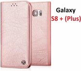 Xundd Portemnnee Hoesje Soft Skin Leather Case met Pasjes Samsung Galaxy S8+ (Plus) Rose Goud