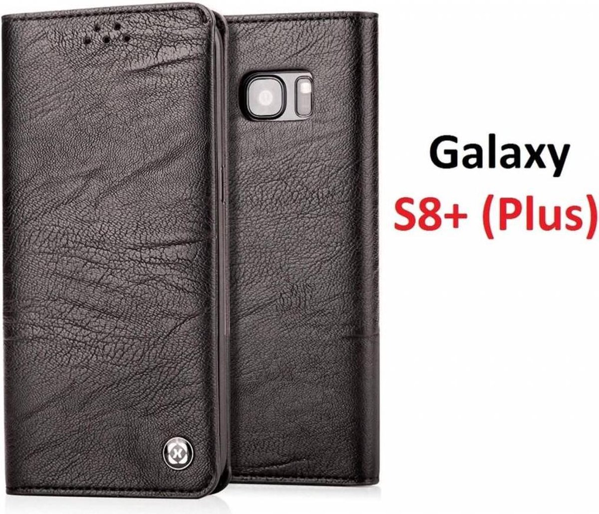 Xundd Portemnnee Hoesje soft skin leather case met pasjes voor Samsung Galaxy S8+ (Plus) Zwart