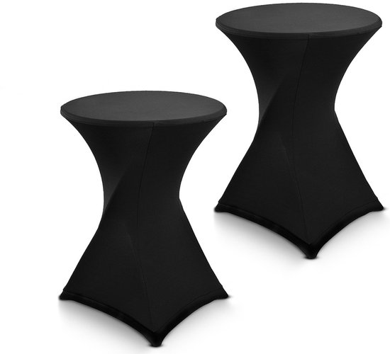 Toivo Statafel Rok 2 Stuks - 80 / 110 CM - Zwart - Extra Dik - Stretch Statafelhoes - Staantafel