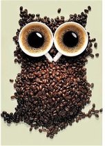 Wizardi Diamond painting WD242 - Coffee Owl 20x30 cm