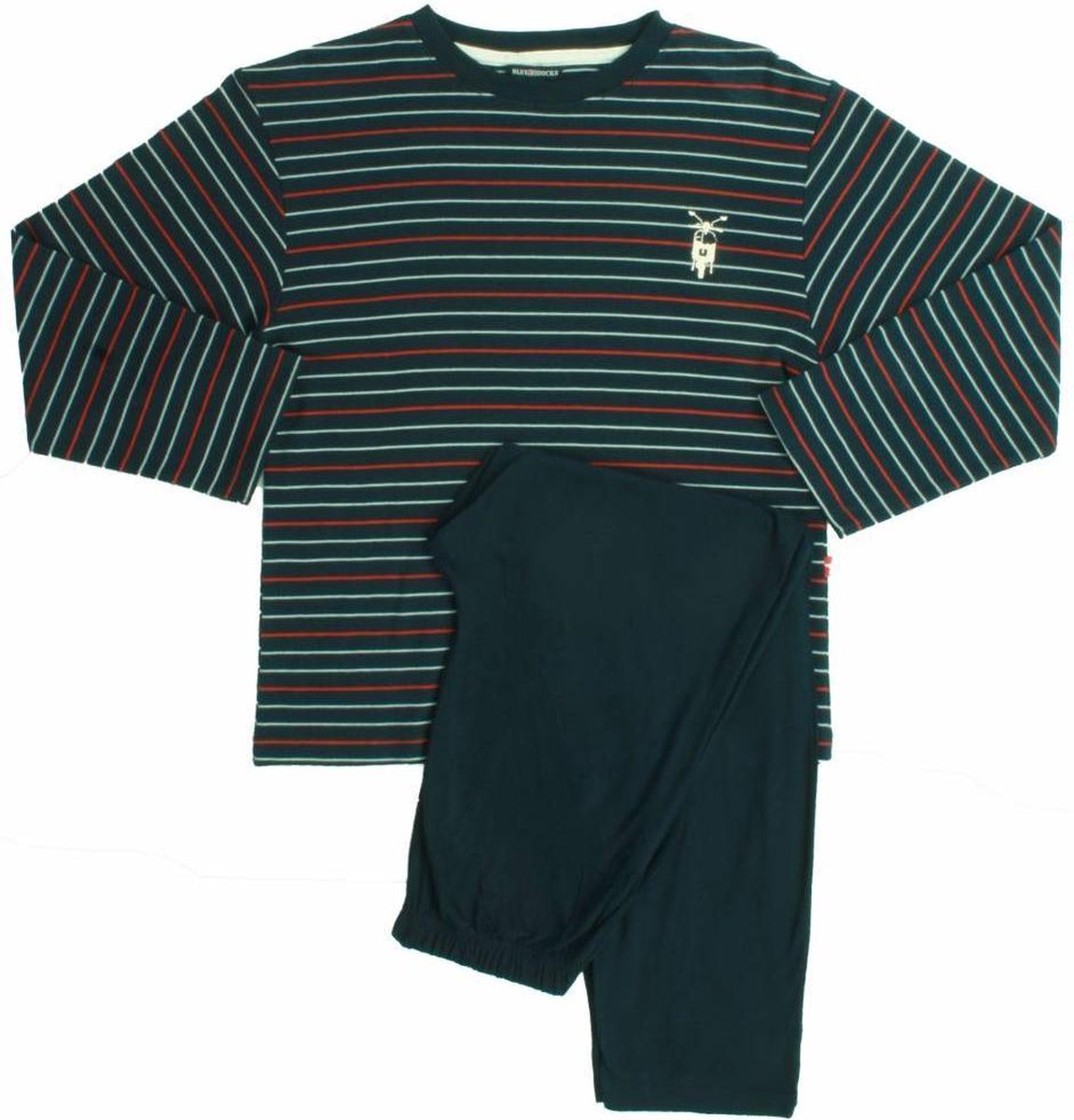 Blue Docks Jongens Pyjama - 100% Katoen - Blauw - Maat 140