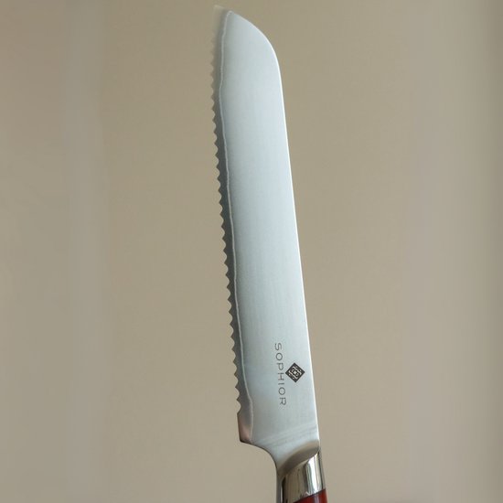 SOPHIOR Collection Classic Héritage - Couteau à pain | Acier 3 couches | Manche en palissandre | 60 HRC