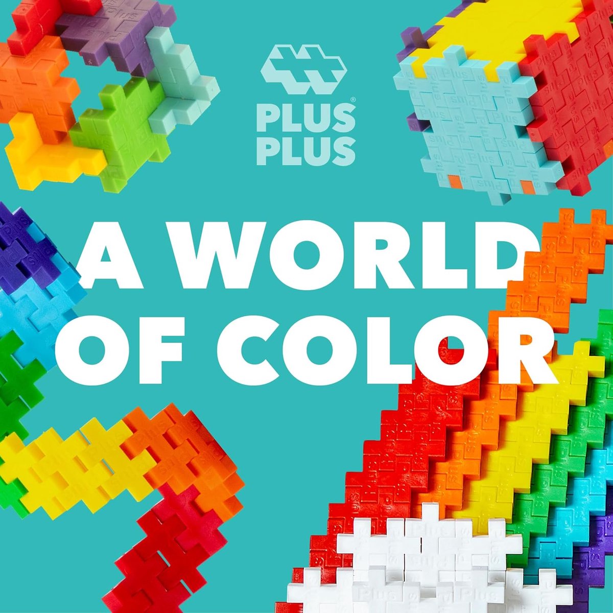 Plus-Plus Basic Regenboog 600 delige bouwset - 3976 - Bouwspeelgoed - Constructiespeelgoed - Set met bouwstenen - Vanaf 5 jaar — afbeelding 7