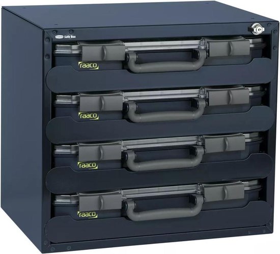 Raaco SafeBox Assortment Box - Armoire en acier avec 4 boîtes de tri  CarryLite 55 | bol.com