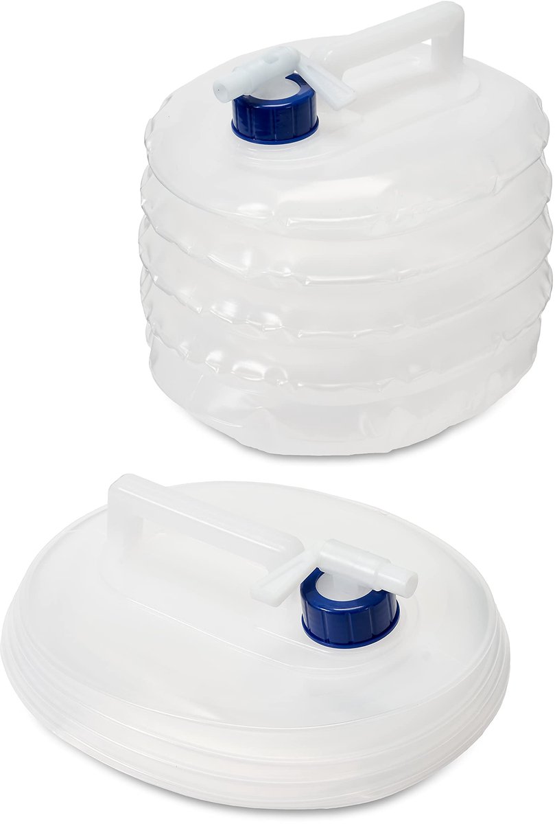 Ibenzoa® Opvouwbare Watercontainer Set van 5 Liter met Praktische Kraan, Ideaal voor Outdoor Avonturen en Reizen