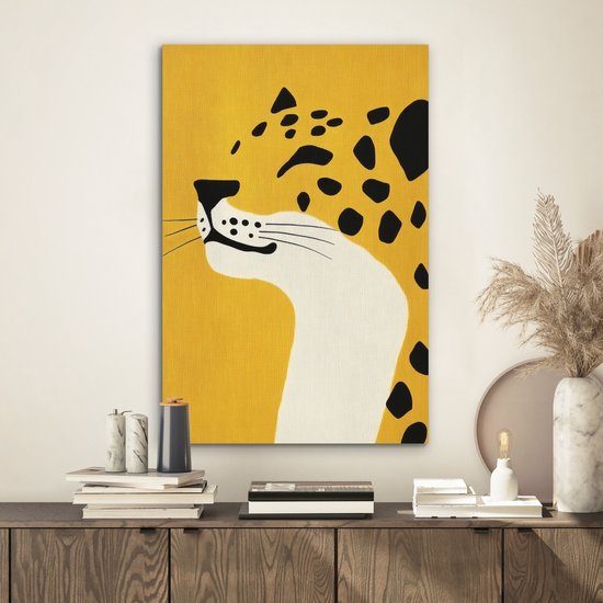 Tableau aluminium 40x60 cm - Décoration murale métal - Cheetah - Illustration - Jaune - Décoration murale métal salon - Décoration industrielle - Photo sur dibond - Accessoires industriels chambre