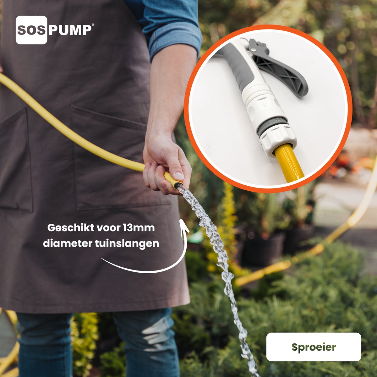 SOS PUMP ® Tuinslang 25 m Set – Flexibel & Anti-Knik – Inclusief Sproeibroes & Koppelingen – Gardena – Tuinbewatering – Reiniging – foto 3