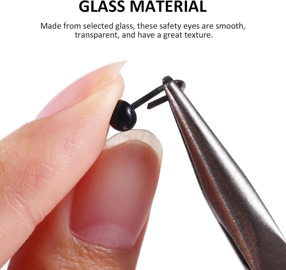 Sewroro Lot de 300 yeux en plastique pour travaux manuels, 4 mm, 5 mm, 6 mm, type aiguille pour feutrage à l'aiguille, ours, couture, argile, fabrication de figurines