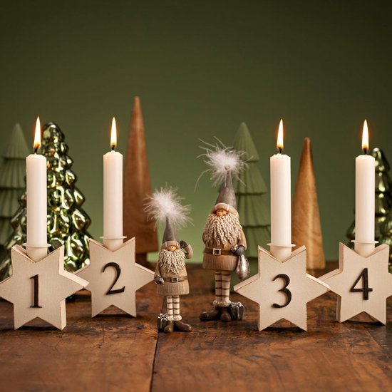 Adventskrans van hout, adventskandelaar, langwerpig, modern, huisvorm