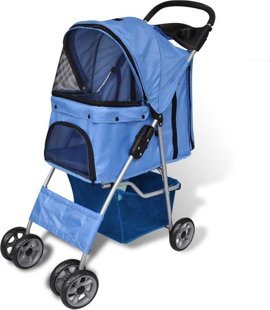 vidaXL Wandelwagen voor hond blauw