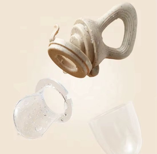 Sucette - Sucette Fruit - Sachet à grignoter - Nourriture pour bébé - Sans BPA et 100 % Siliconen - Sucette bébé - Fruit Bébé - beige