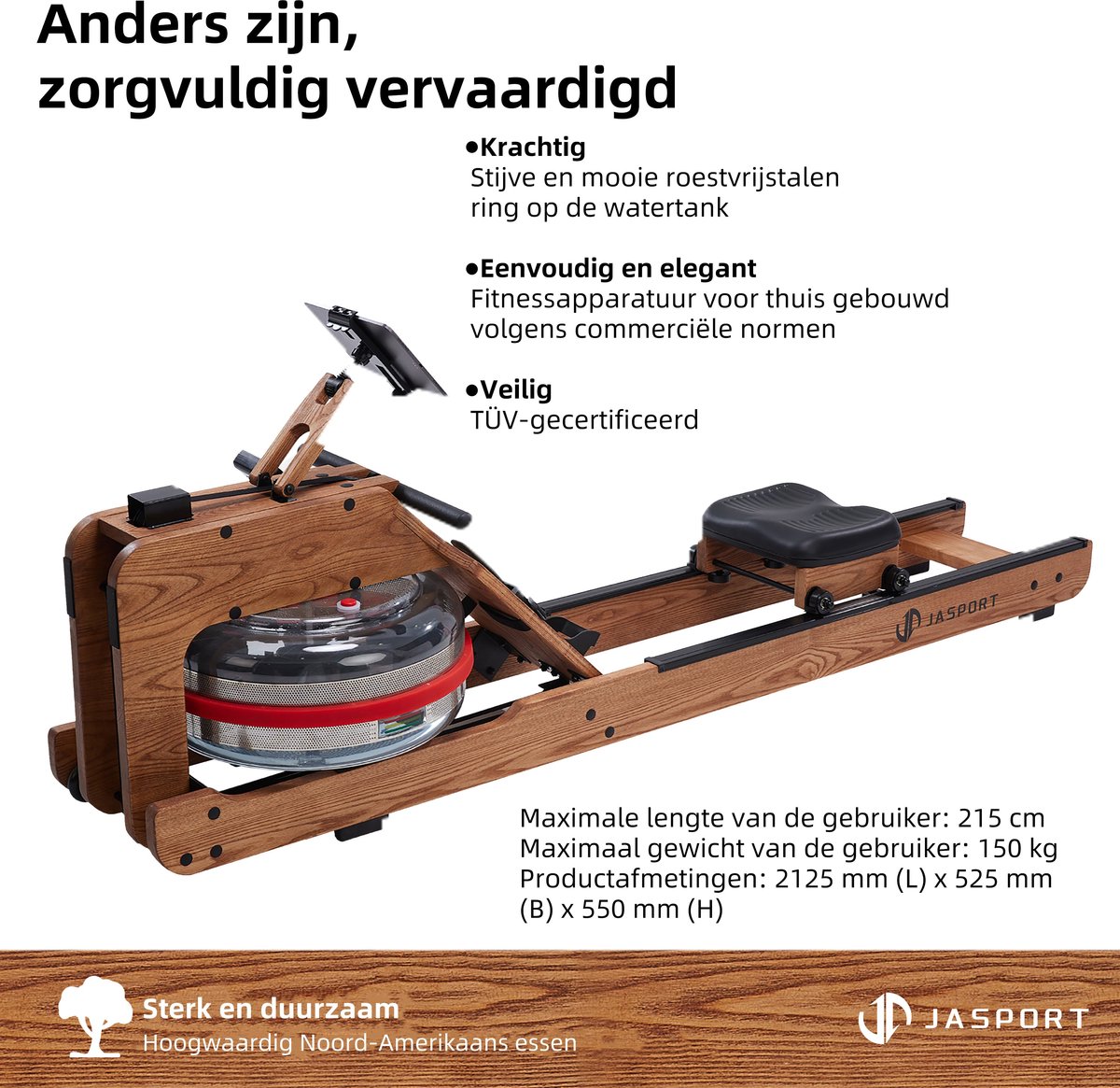 Afbeelding 3 van JASPORT R1 Roeimachine water (Natuur)