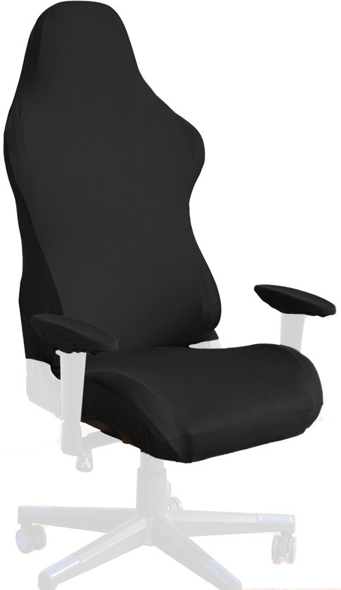 Somstyle Bureaustoelhoes Set - Stoelhoes met Armleuning Bescherming - Universeel - Gaming Stoel Hoes - Zwart