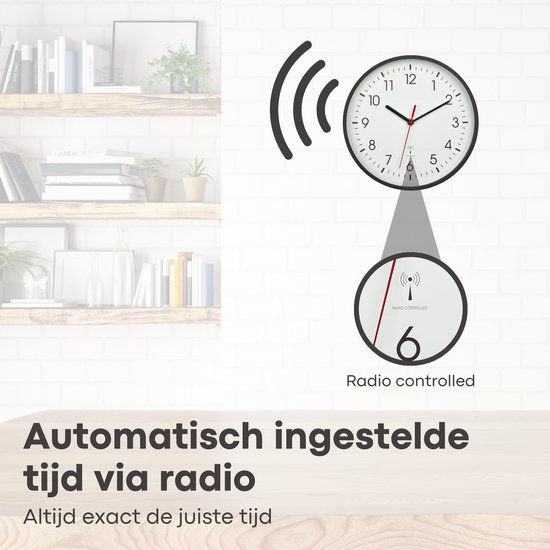 Eurotime 52800-08-2 Draadloze wandklok, 30 cm, lichtblauw