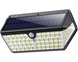 AXIMO Solar Buitenlamp met Bewegingssensor – 266 LEDs - Tuinverlichting op zonne energie – Wandlamp Buiten met 3 standen - Sensor Dag & Nacht – Buitenverlichting 2500 lumen