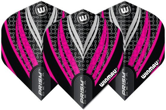 Winmau Prism Delta Black White Pink - Dart Flights van Winmau — afbeelding 2