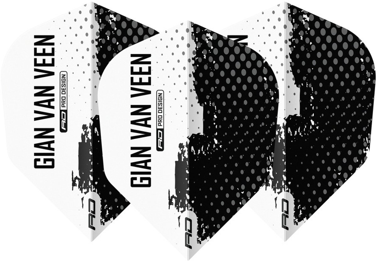 Red Dragon Gian van Veen Black White NO6 - Dart Flights