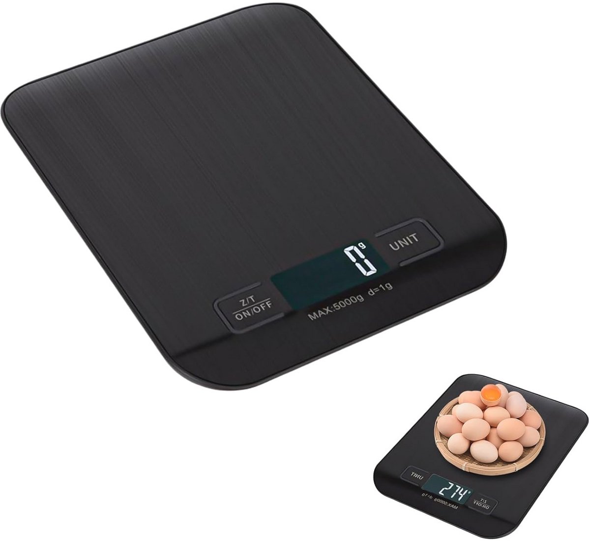 Digitale USB-oplaadbare Keukenweegschaal 10 kg/1 g met LED-display en Tarra-functie