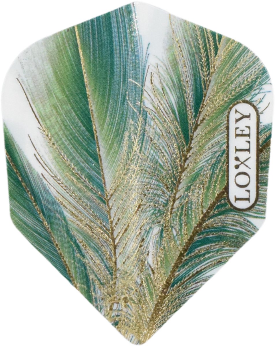 Loxley Feather Green & Gold NO6 - Dart Flights