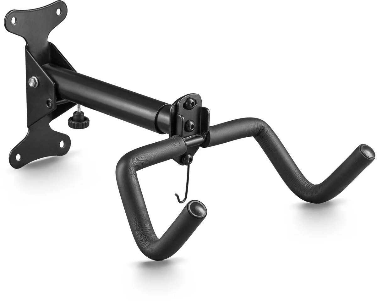 JustValue Fiets Ophangsysteem - 34/45 x 26 x 18 CM - Muurbeugel voor Mountainbike & Racefietsen - Ophangbeugel Verstelbaar - Zwart