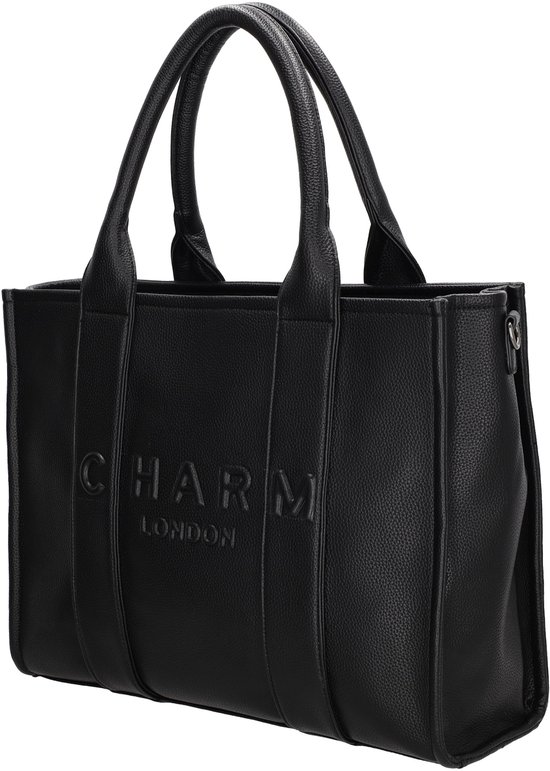 Charm London Bond Handtas - Schoudertas - 42 x 34 x 16 cm - Laptoptas 15,6 inch - Crossbody - Handige Etui - Zwart