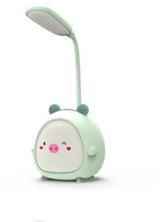 Dailyiled - kinder nachtlamp - cartoon - 3 standen - draaibaar - varken - groen