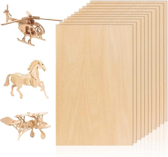 CHUENKUK MDF Platten 40 Stück A4 - 2mm Holzplatten Zum Basteln & Malen