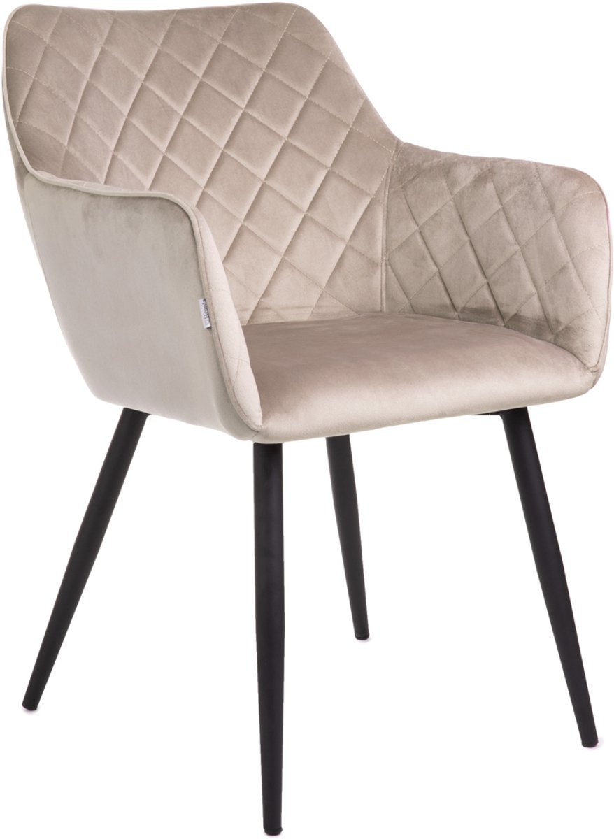 Homla Chair - SHELTON - Beige Velour - 56x60x84cm