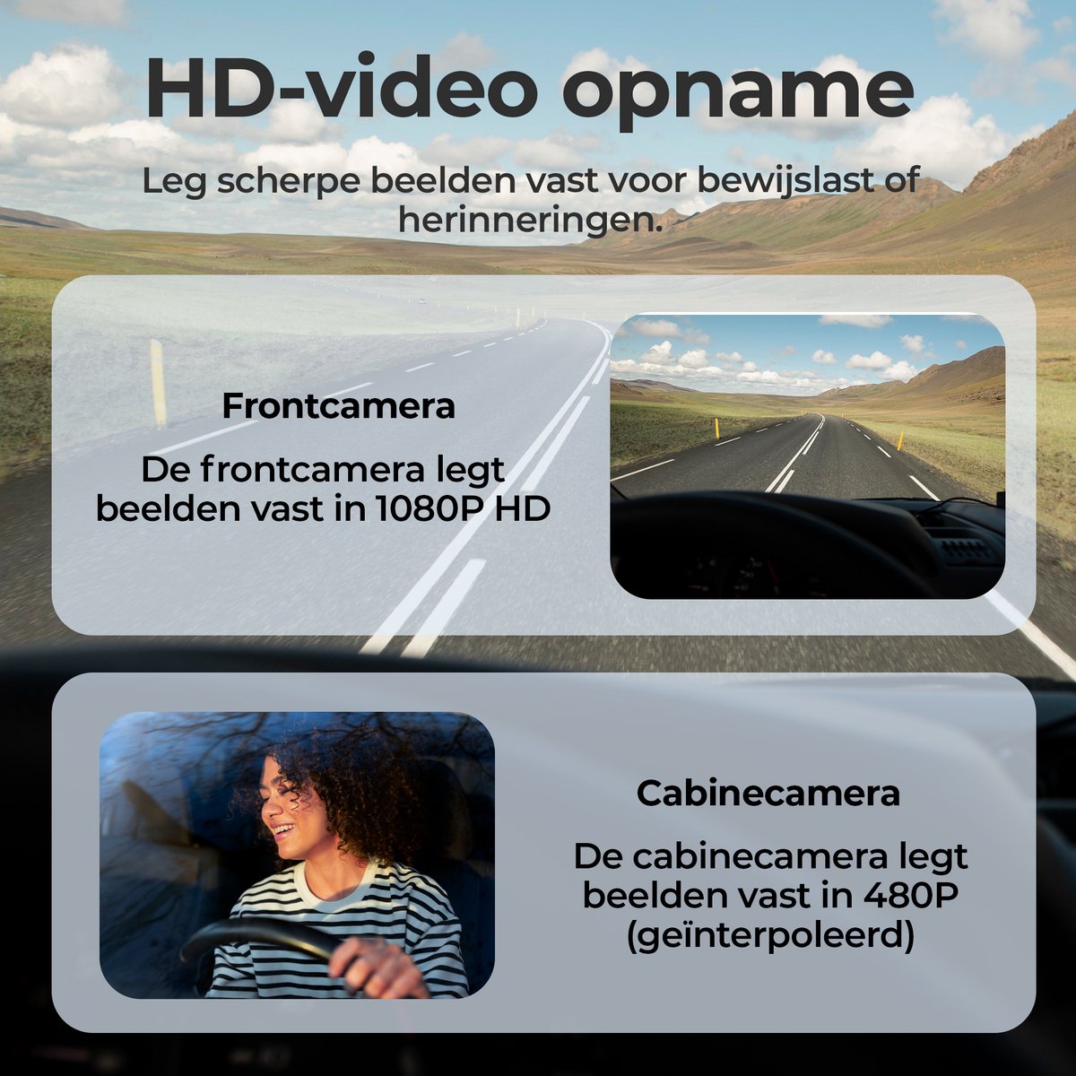 Denver Dashcam - Dashcam voor Auto - Voor- en Cabin Camera - Full HD - 120° Groothoek - Loop Opname - G-Sensor - CCT2500 – foto 8