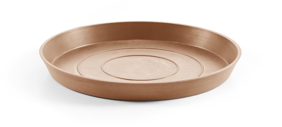 Ecopots Saucer Round - Terra - Ø21 x H2,5 cm - Ronde terrakleurige onderschotel met waterreservoir