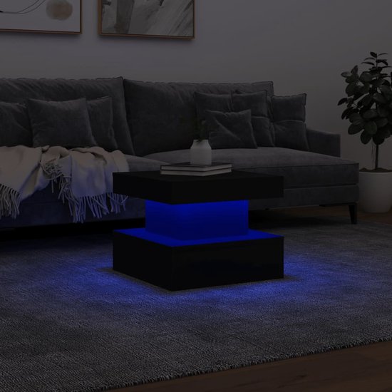 Table basse moderne avec éclairage LED The Living Store - 50 x 50 x 40 cm - LED RGB - Siècle des Lumières