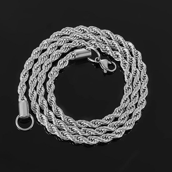 FaithHeart Doodskopketting, van roestvrij staal, voor heren, punk, gothic, retro, schedel, met geschenkdoos, Roestvrij staal