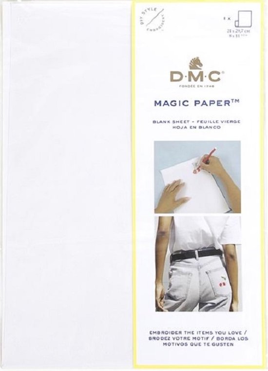 Papier Magic DMC - format A4 - BRODERIE GRATUITE - tissu hydrosoluble.