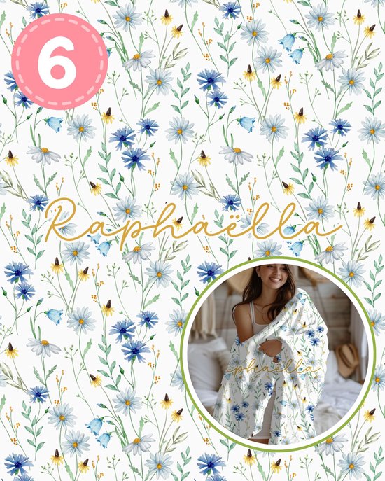 Huglee - 10 Wild flower dekens met naam designs, gepersonaliseerd bloemen lente zomer fleece deken, 50 x 60 inches of 127 x 152.4 cm, kies design en wij zetten jouw naam op het deken, cadeau moederdag, housewarming, verjaardag